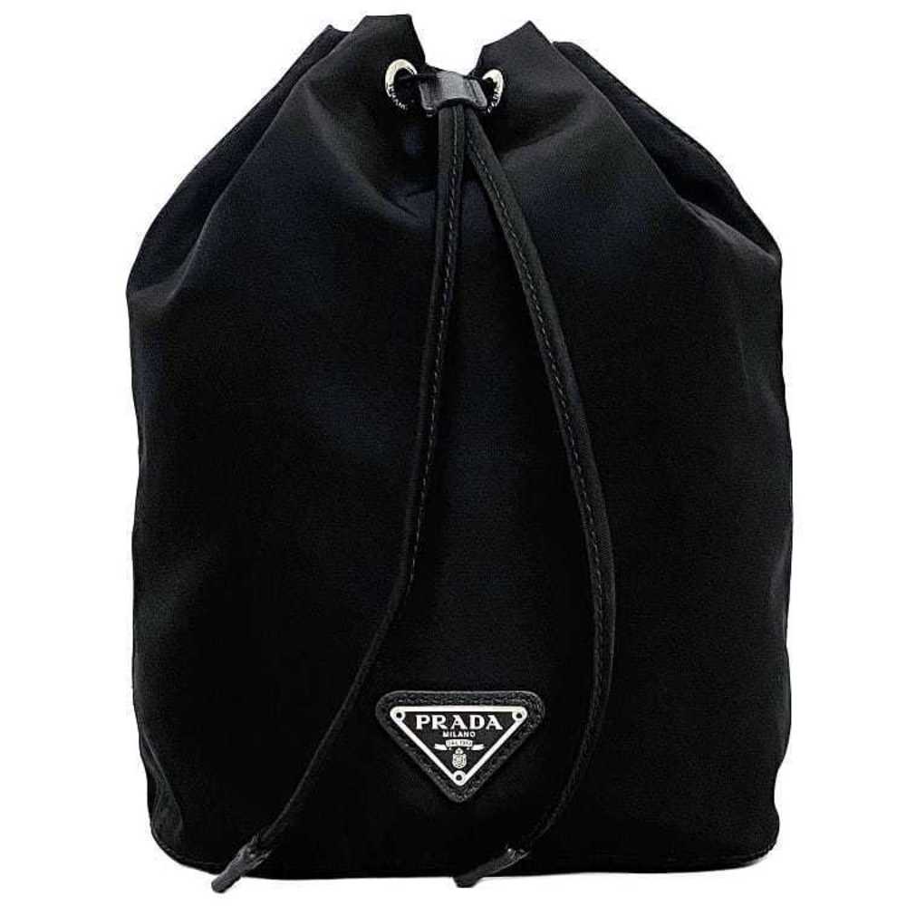 Prada Nylon Leather Black Pouch Drawstring - image 2